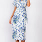 VS7273TB Blue Floral Wrap Dress (Pack)