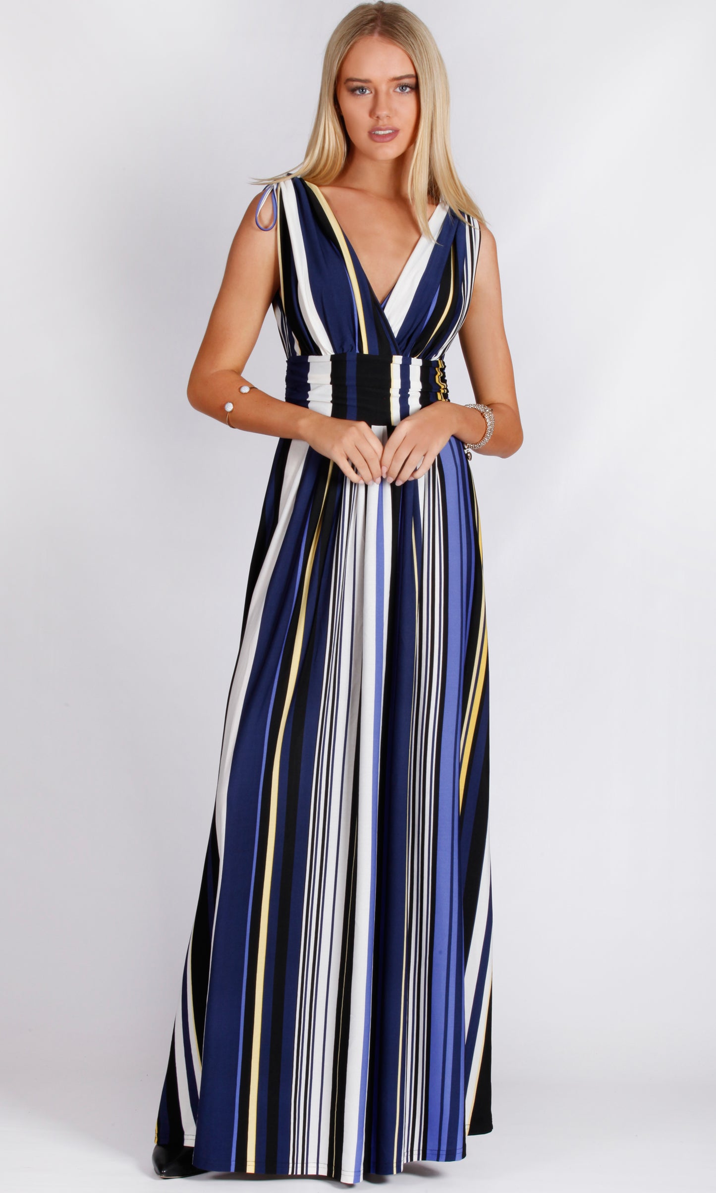 C101-21TB Blue Stripe Maxi Dress (Pack)