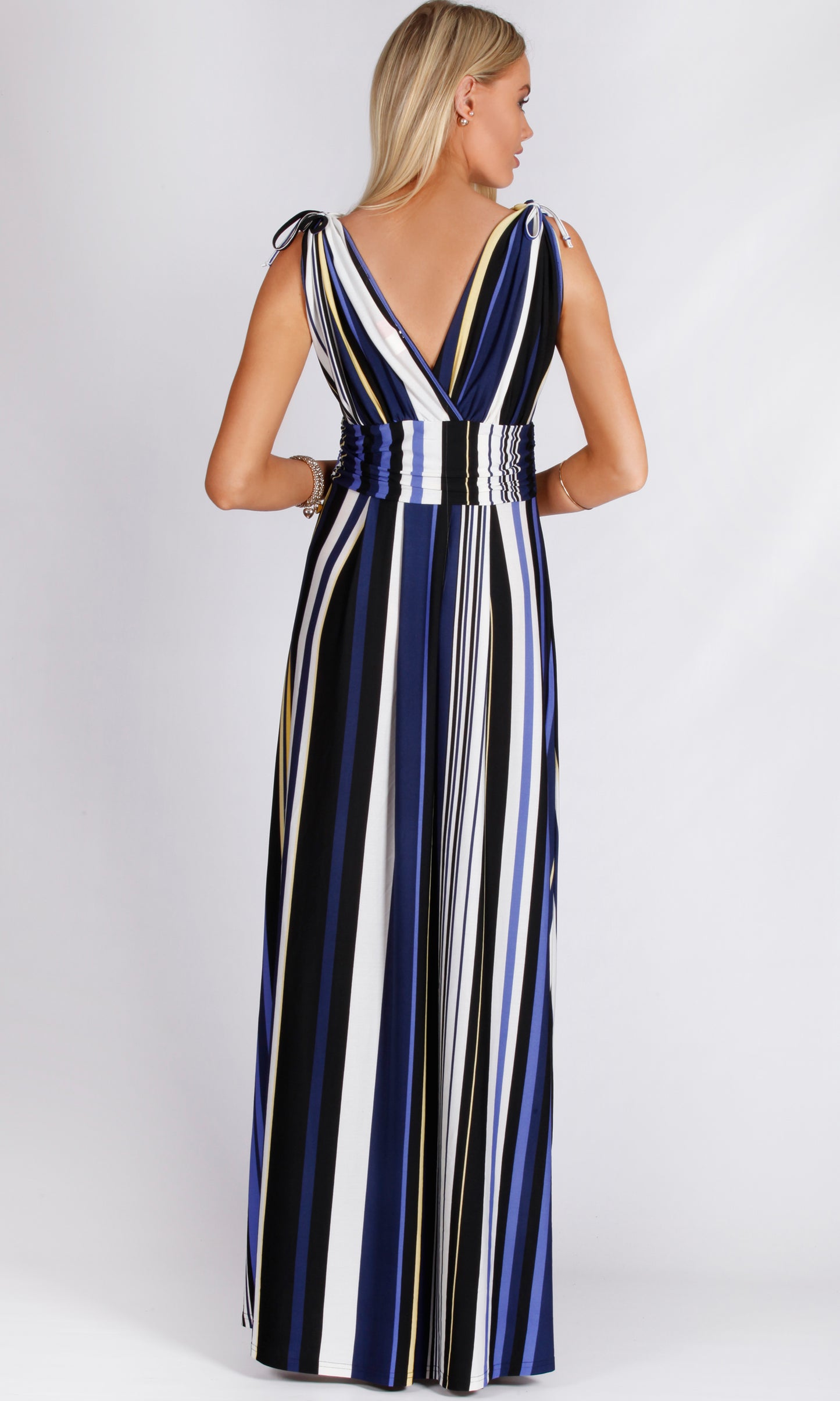 C101-21TB Blue Stripe Maxi Dress (Pack)