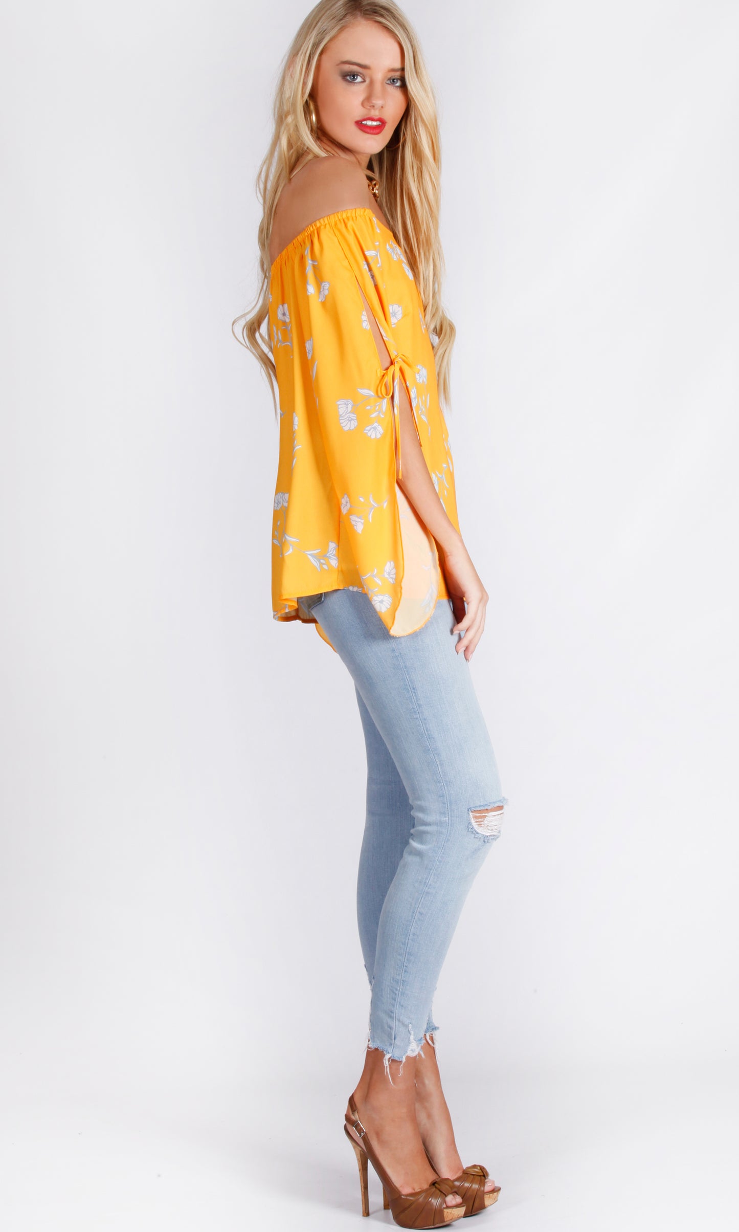 RV1045SS OFF SHOULDER YELLOW TOP (Pack) On Sale