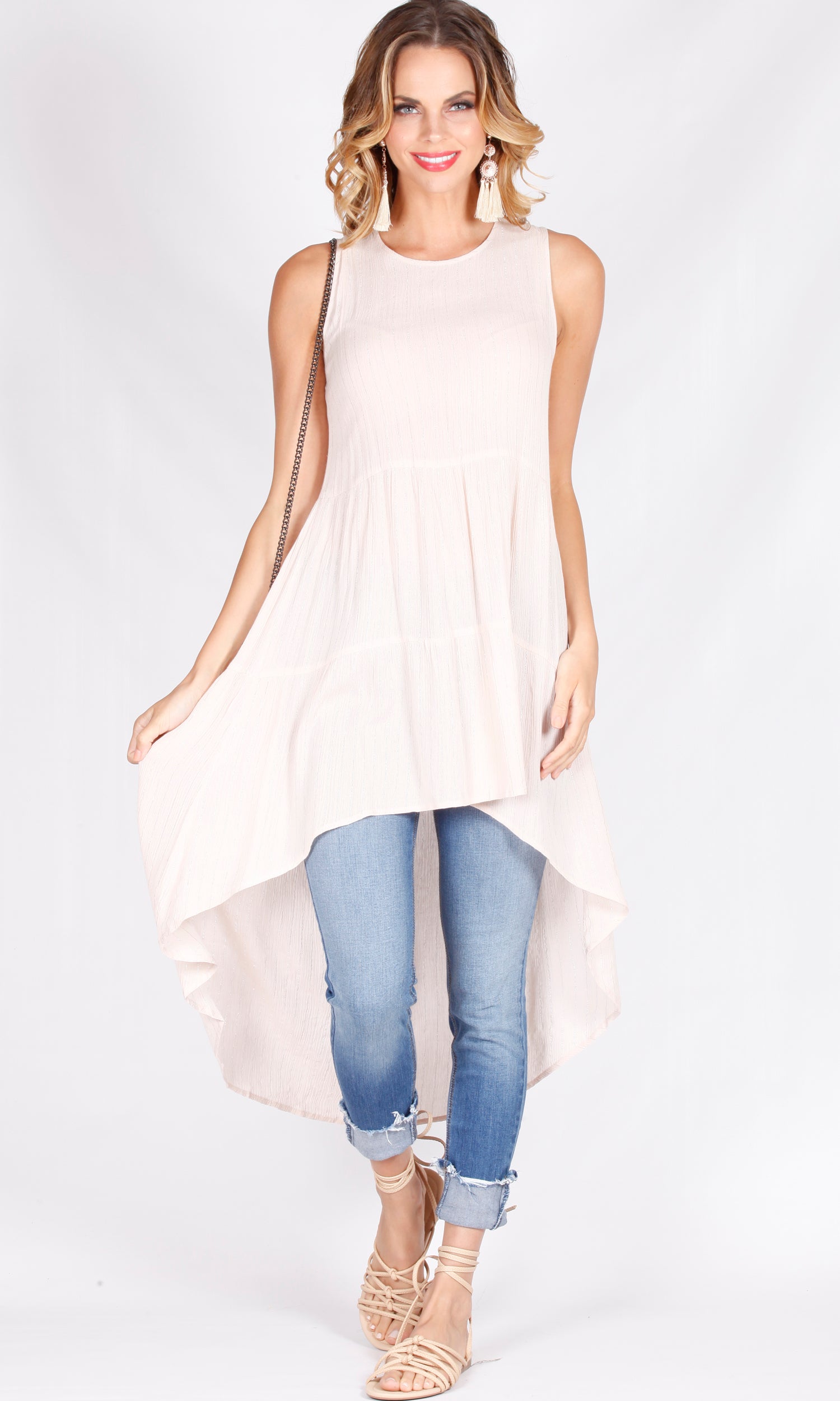 High Low Soft Pink Top