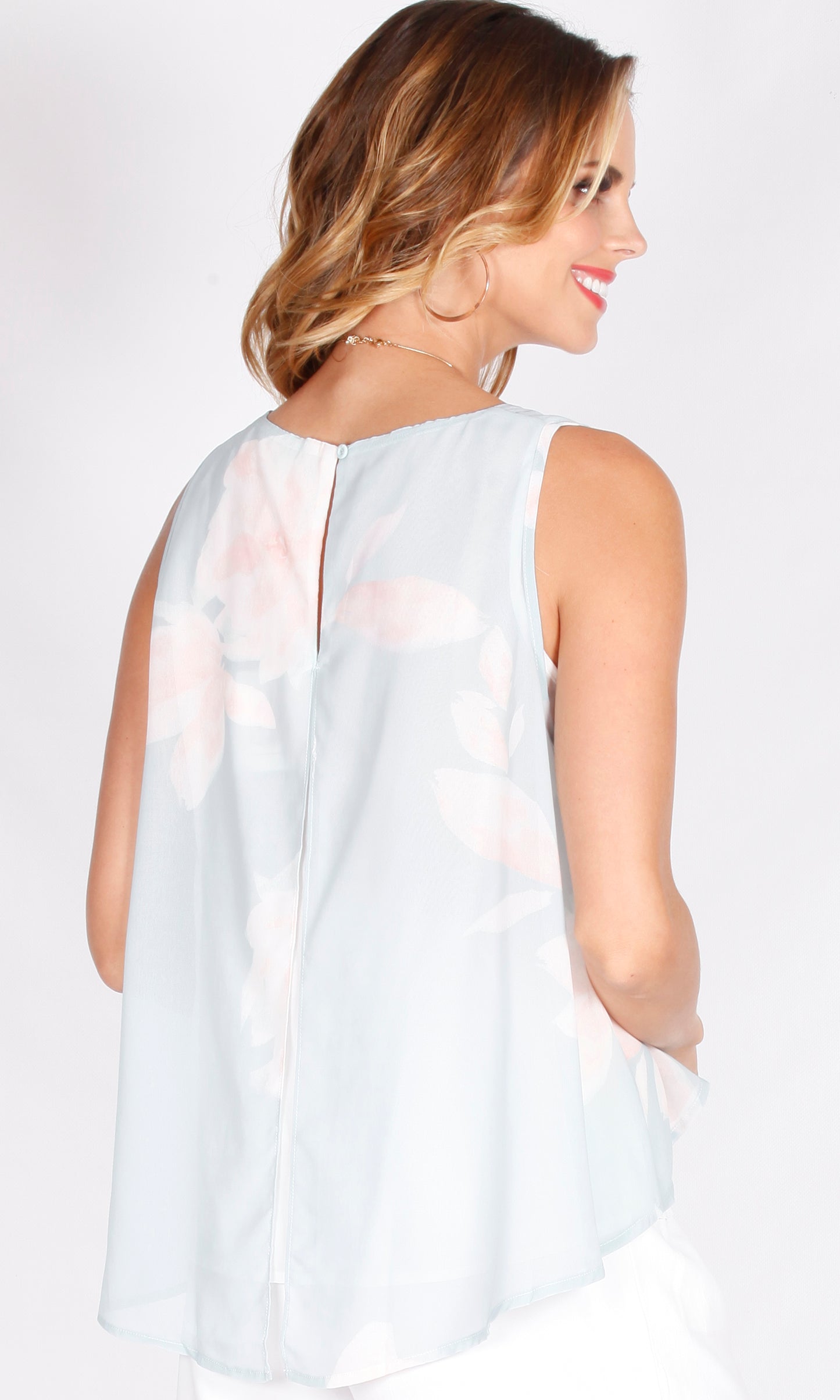 Pastel Floral Double Layered Top