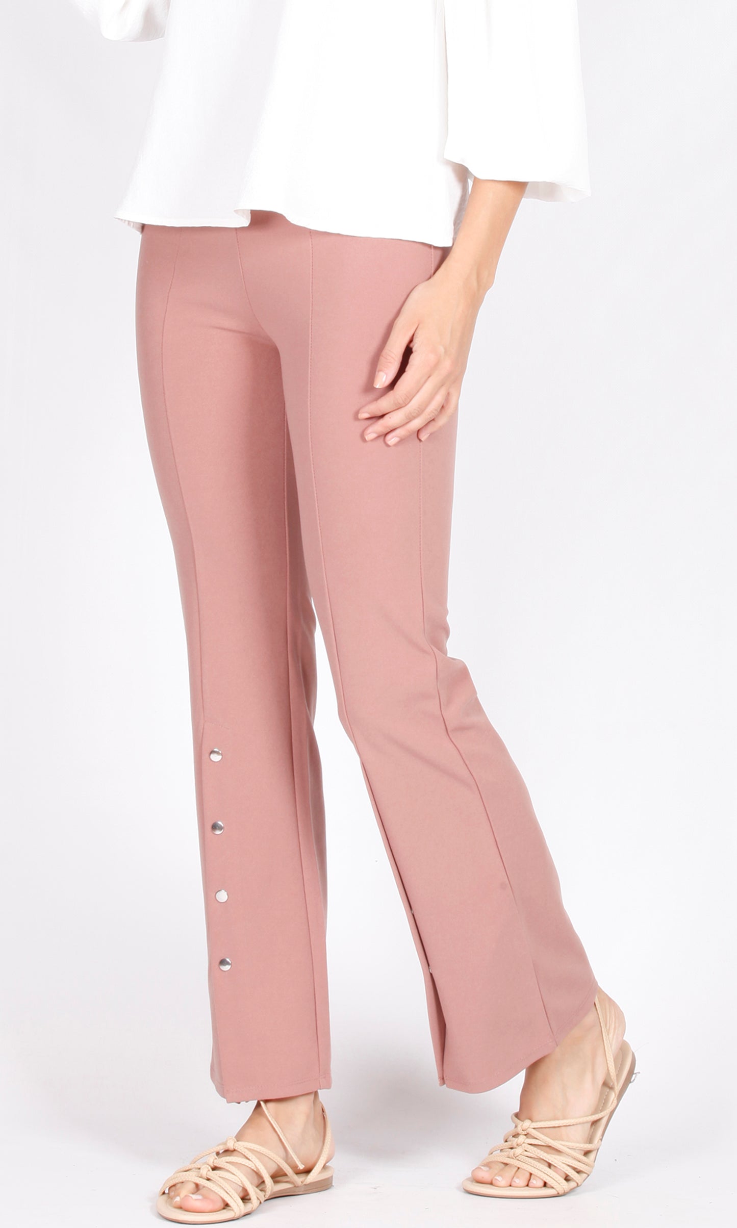 YW1811SS Snap Button Side Culotte Pant (Pack)