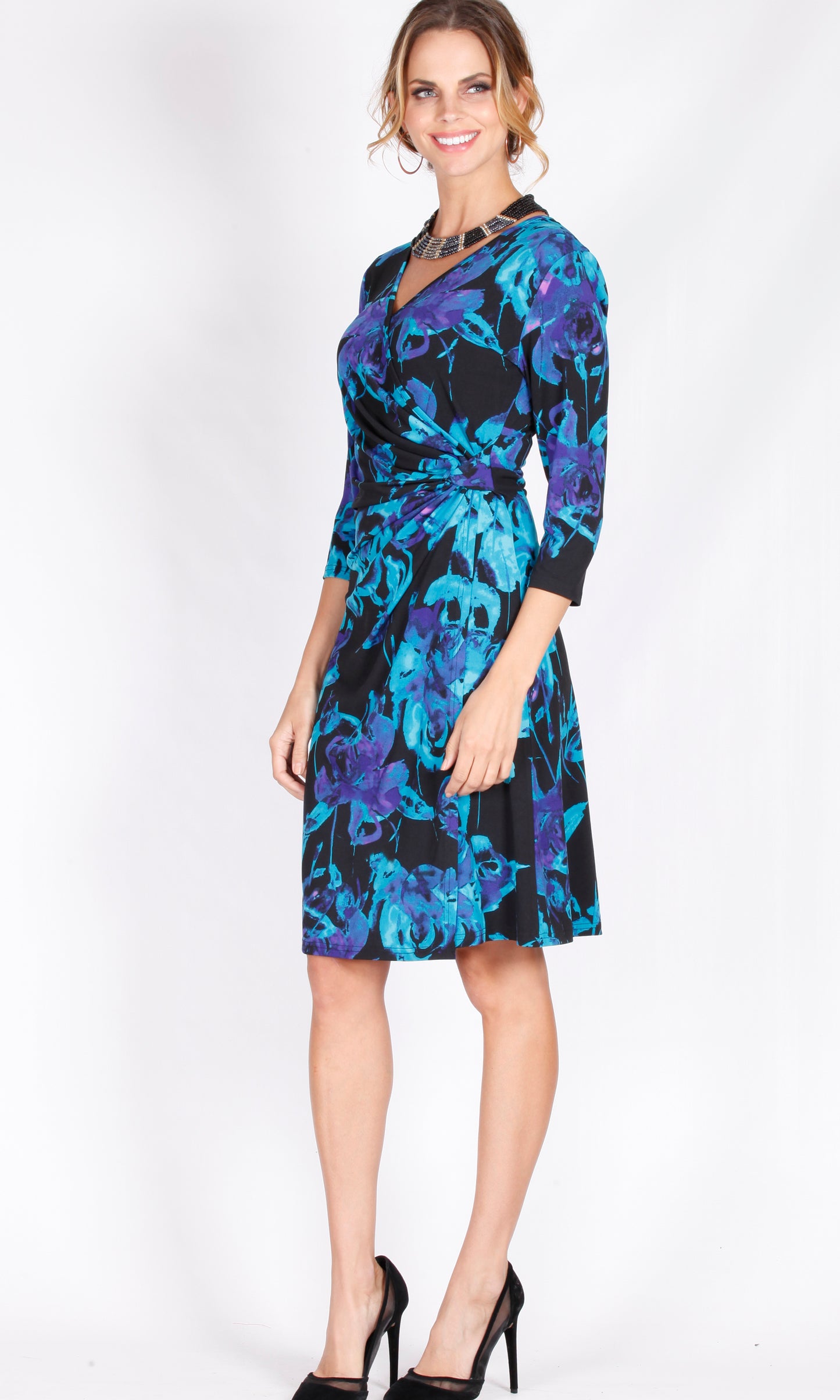 BD105314-26TB Blue Rose Wrap Style Dress (Pack)