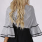 YW17079SS Pinstripe Pearl Embellished Ruffle Sleeves Top(Pack)