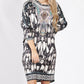 HS6002-16SS Feather Printed Long Sleeve Tunic (Pack)