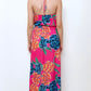 VY0399SS Hot Pink Floral Halter Maxi (Pack)