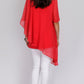 RV0392-1TB Red Floral Printed Chiffon Overlay Top (Pack)