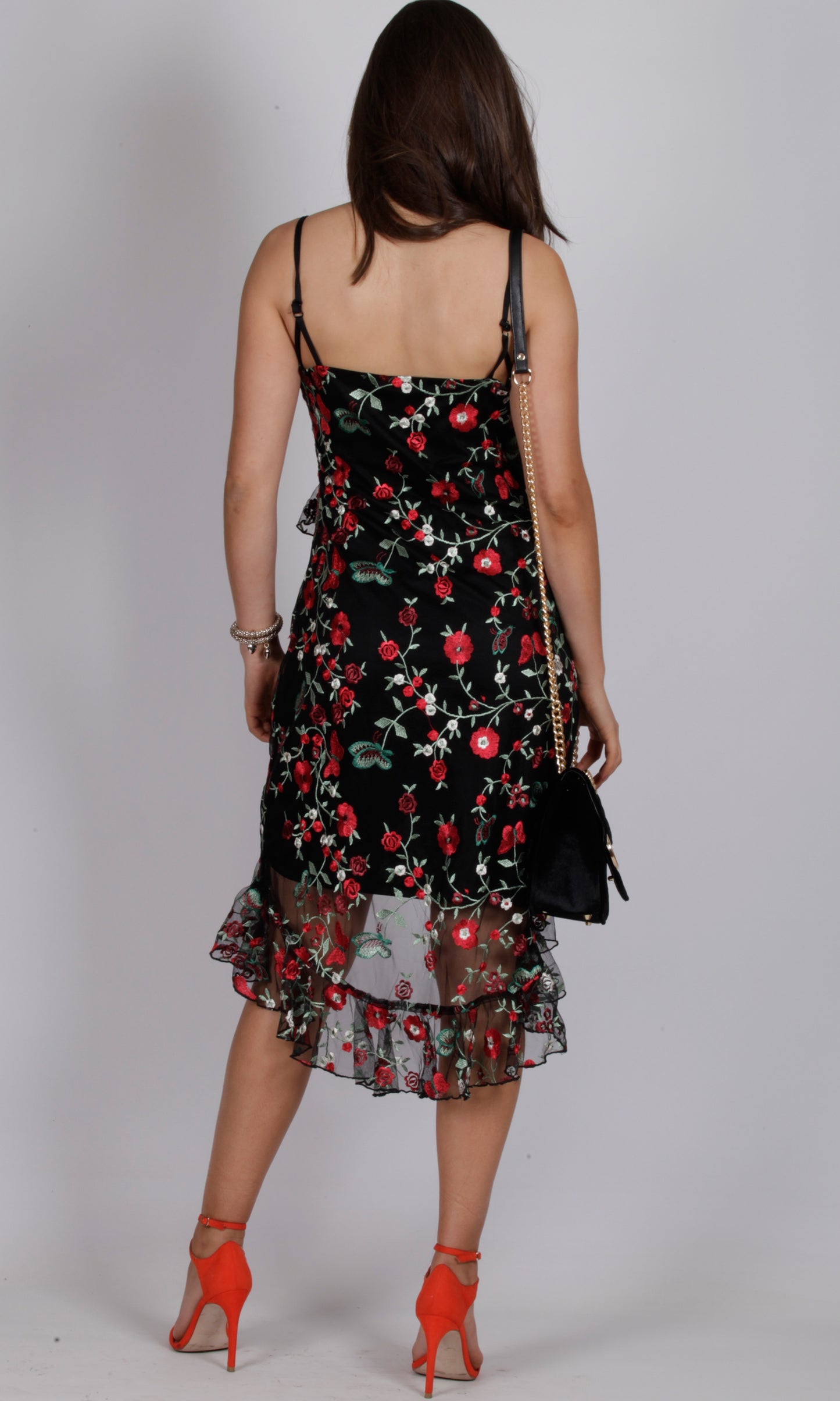 RC0830-1TE Embroidered Floral Mesh Dress (Pack)