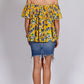 RV0932-1SS PLEATED YELLOW FLORAL TOP (Pack) On Sale