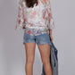 RV1075SS Floral Ruffle Sleeves Top (Pack) On Sale