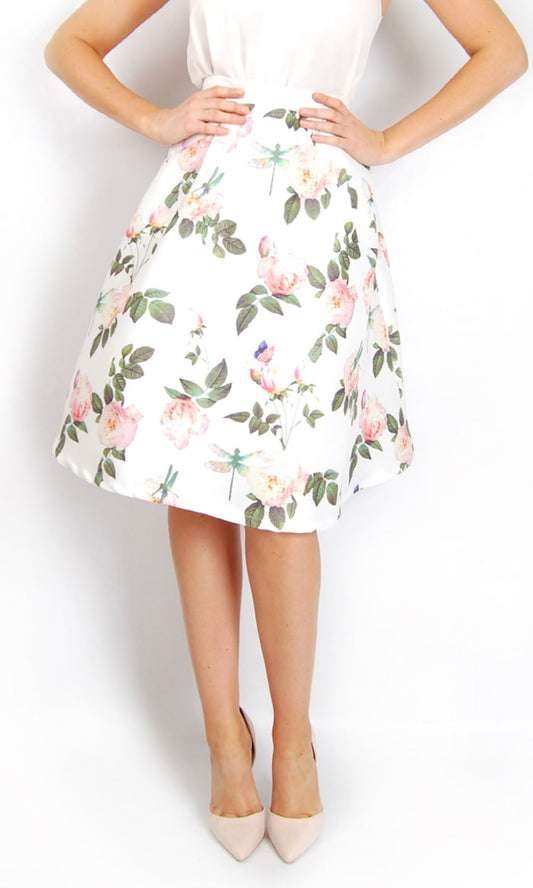 BS716006-1TB Front Pockets Soft Floral Skirt (Pack)