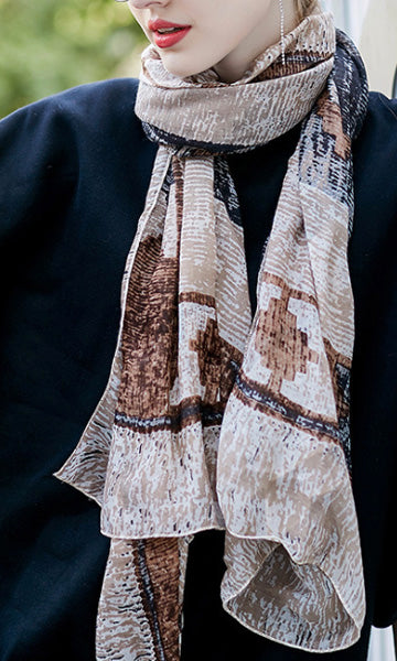 L21SS Aztec Brown and Beige Light-weight Scarf (Pack)