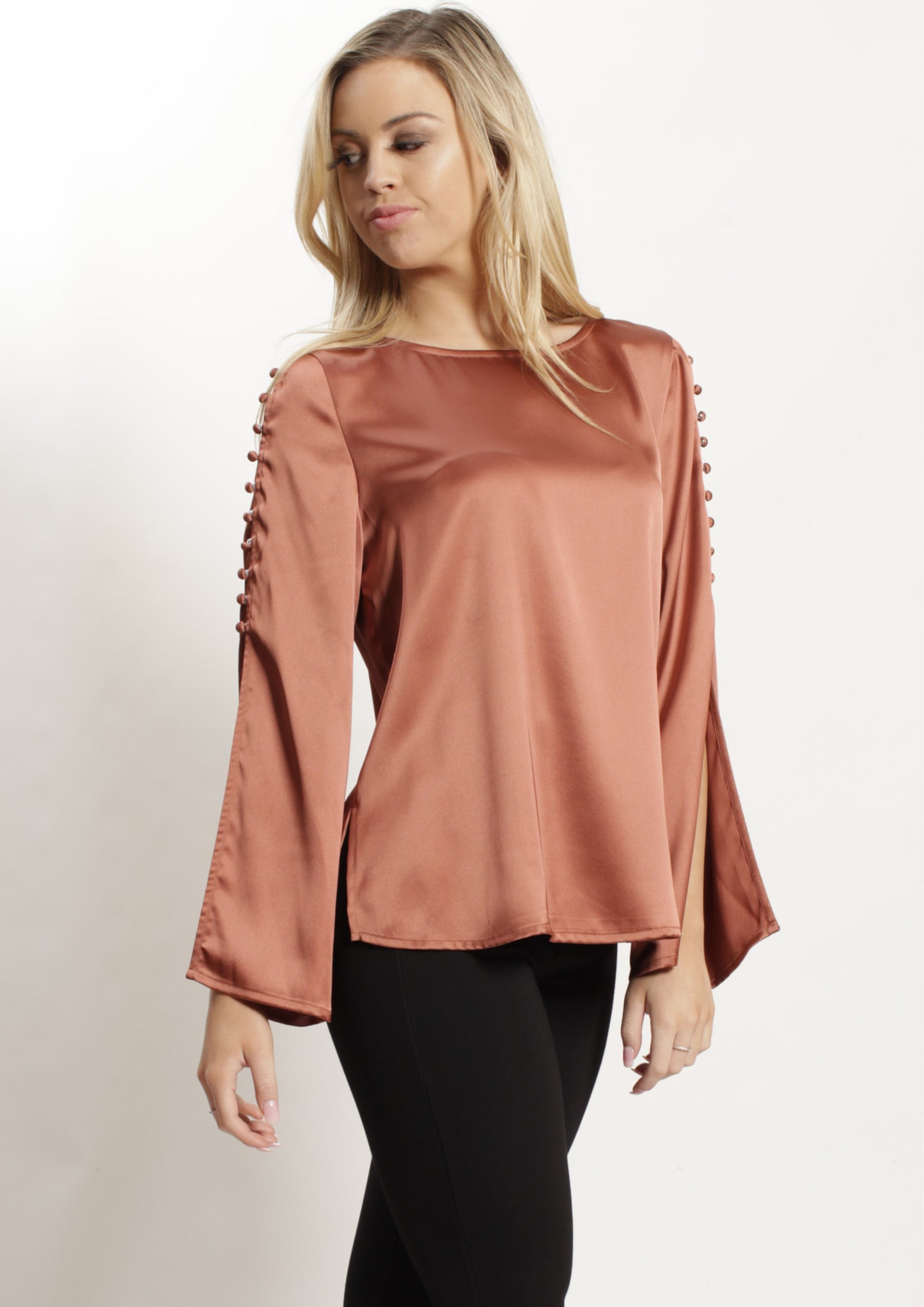 AY062SS Button Open Sleeve Top (Pack)