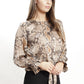 XW20195-1SS Snake Skin Printed Front Knot Top (Pack)