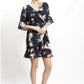 YW2343-1SS Navy Floral Wrap Dress  (Pack)