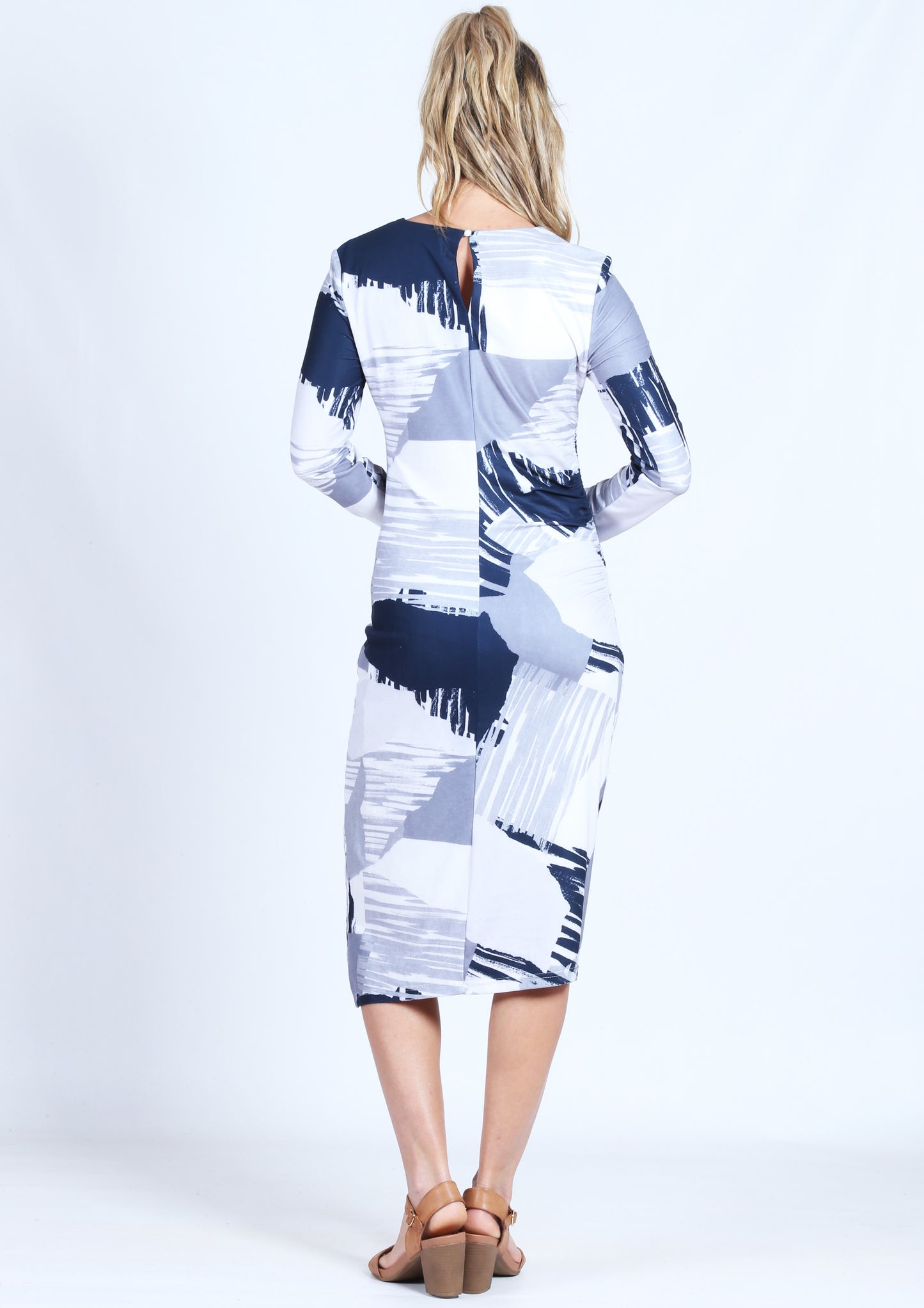 WA0158TB Printed Long Sleeve Dress (Pack)