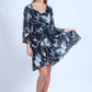 WA0188-1TB Leaf Print Bell Sleeve Dress (Pack)