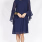 VS7361NC Blue Chiffon Ruffle Sleeve Dress (Pack)