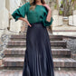 XW20259SS Black Satin Tiered Skirt - (Pack) New Arrivals