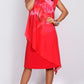 VS7248TB Red Floral Printed Chiffon Overlay Dress (Pack)