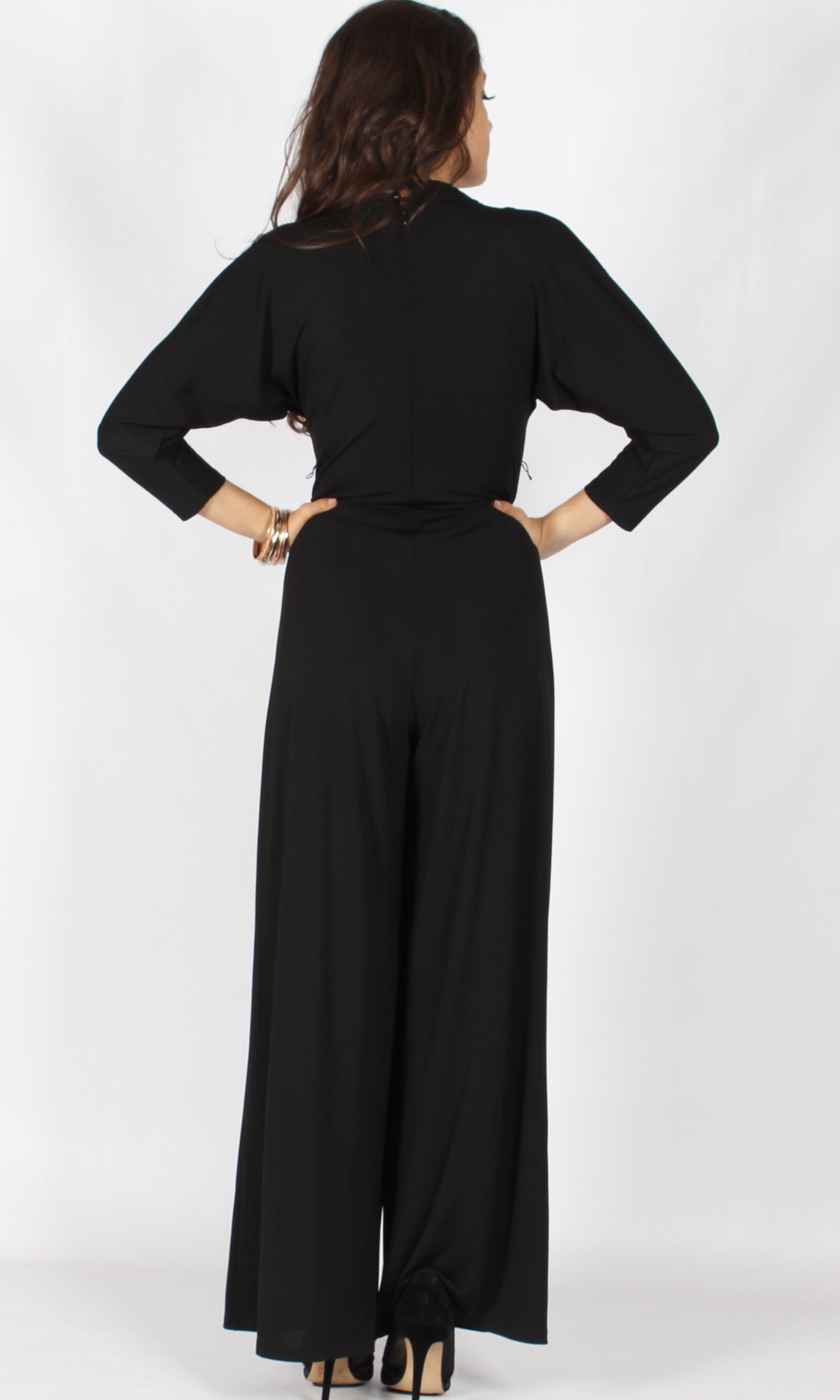 Elegant Black Pleated Jumpsuit