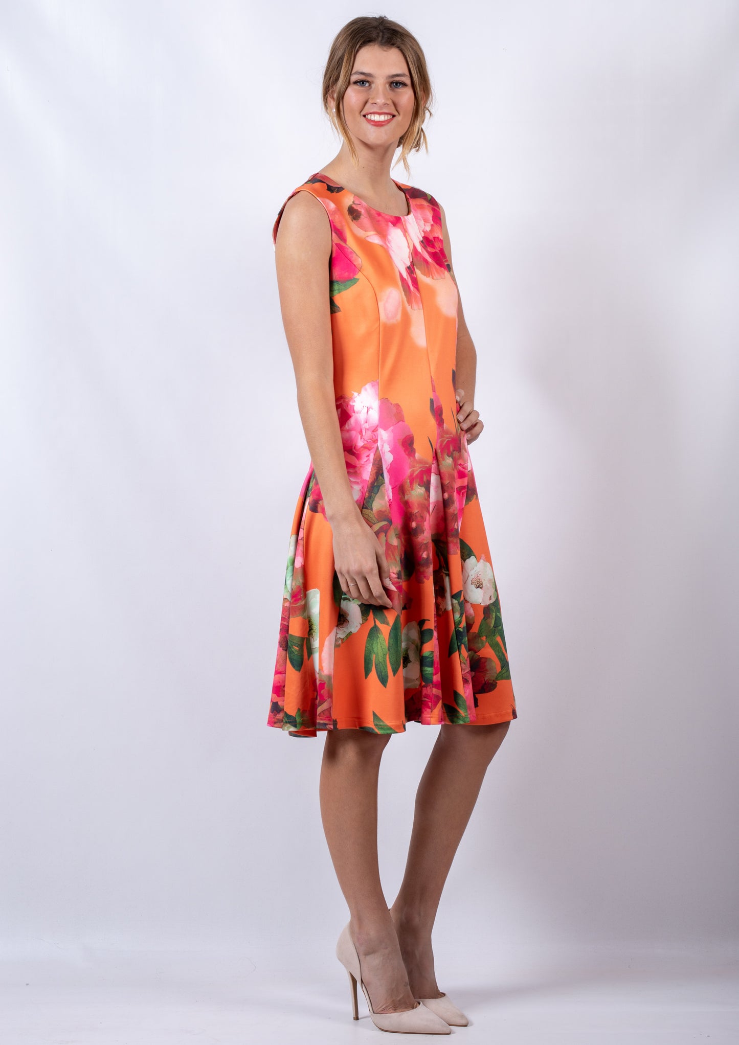 WA0205TB Orange Floral Dress (Pack)