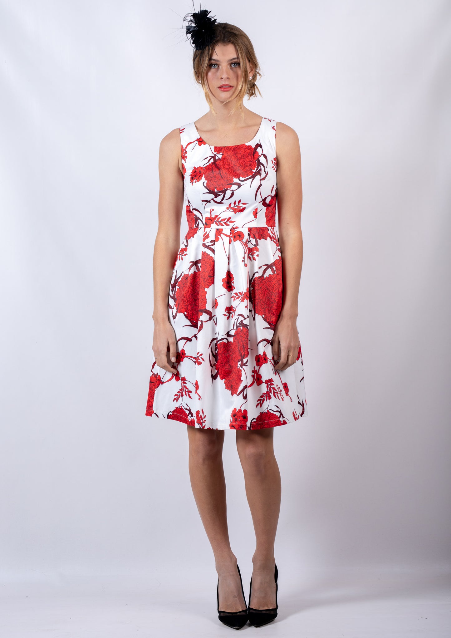VS0006-24TB Red Floral Flowy Dress (Pack)