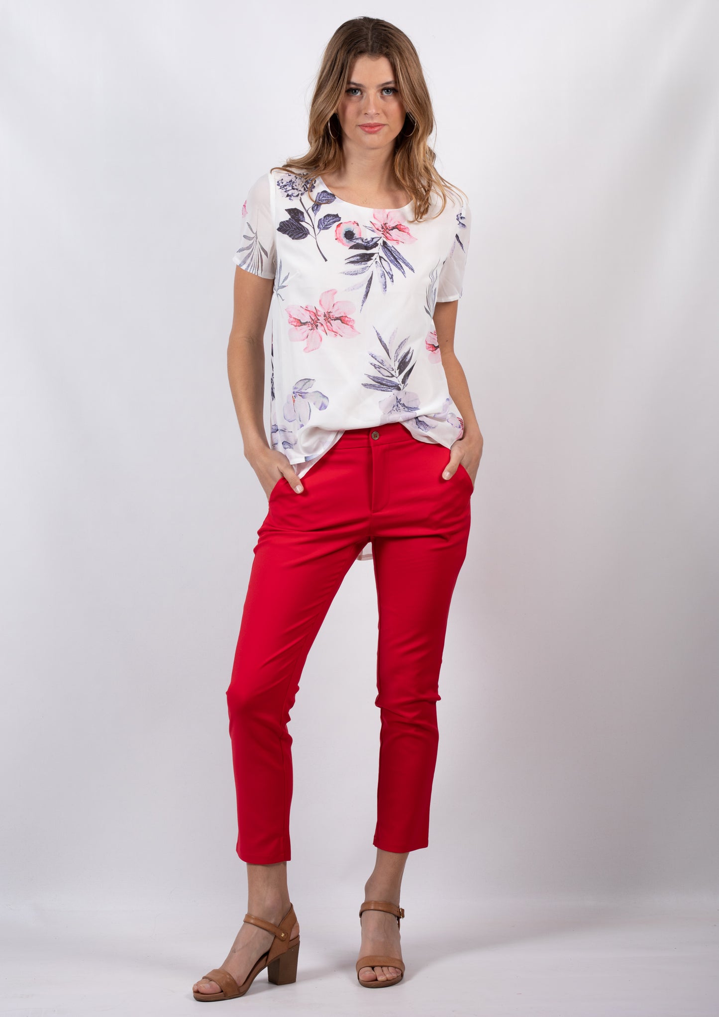 TG2531TB Layered Floral Blouse  (Pack)