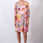 RV0991-6NC Watercolour Floral Cold Shoulder Shift Dress (Pack)