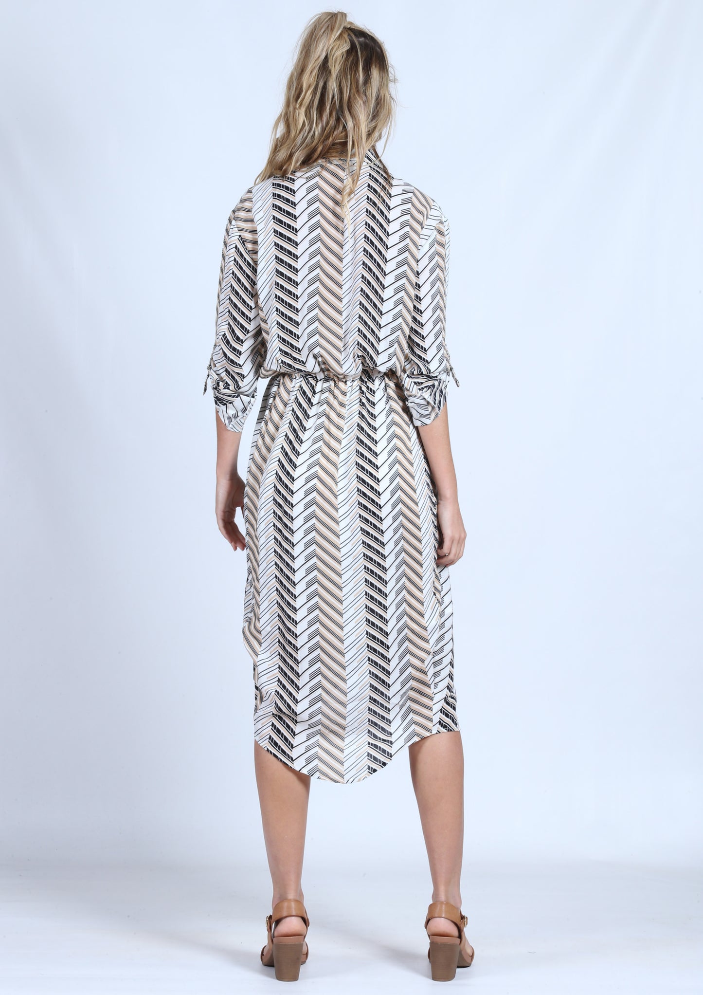 LV313-8SS Shirt Dress With Tuliped Detail (Pack)