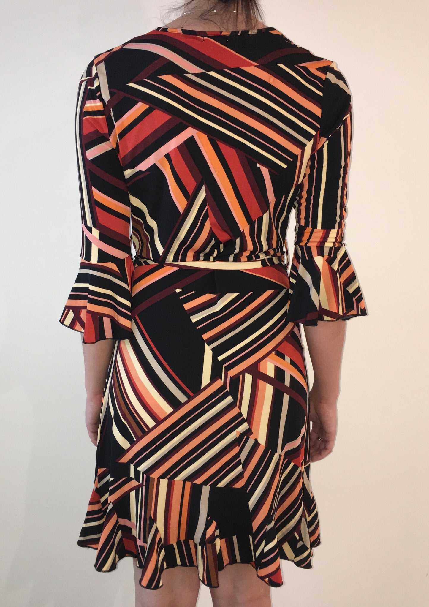 HS0253-14TB Stripe Wrap Front Dress (Pack)