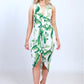 VY00213-1SS Tie Front Leaf Printed Dress (Pack)
