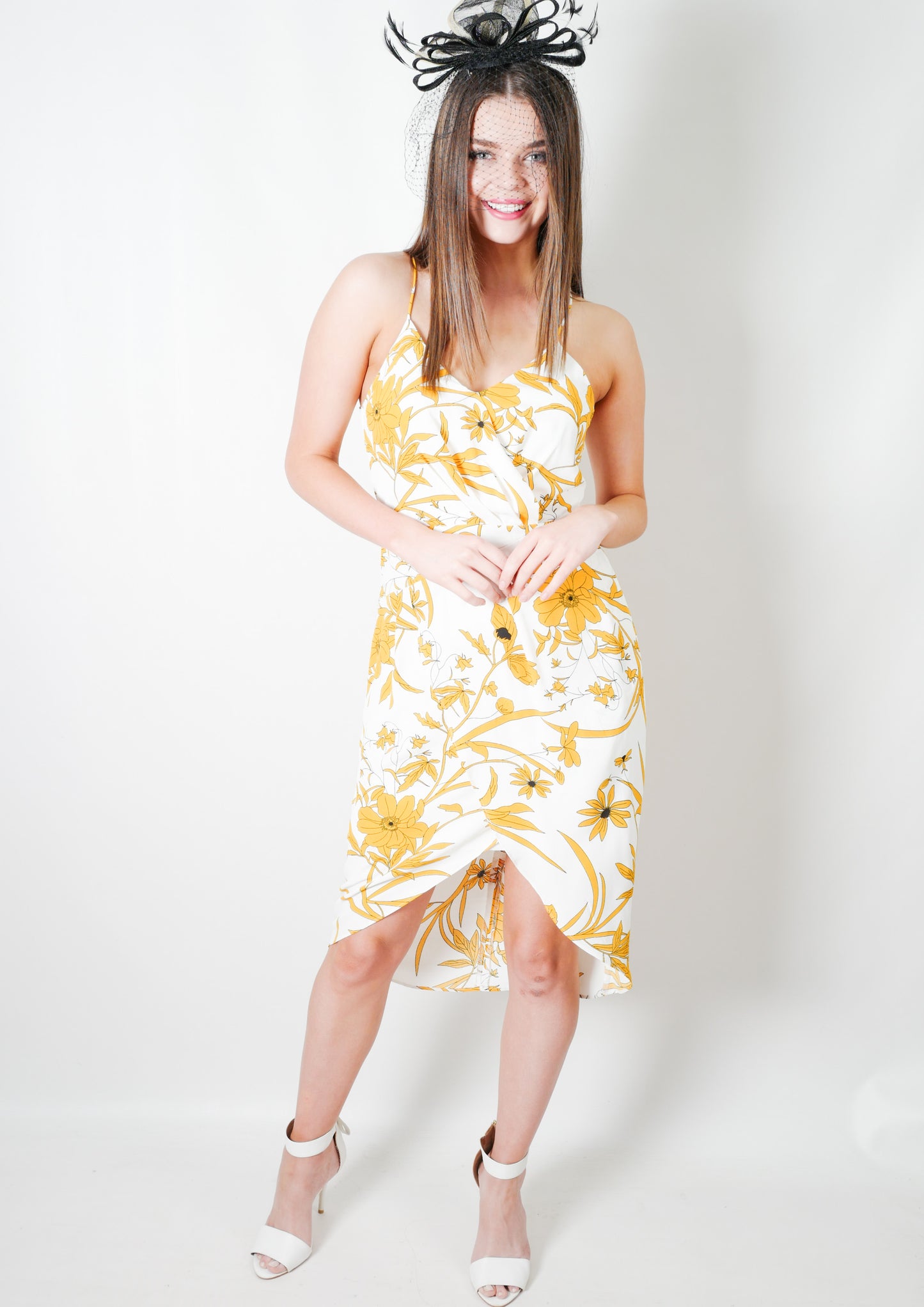 TG2555-2TB Sun Flower Printed Tulip Dress  (Pack)