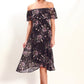 WA0229-2TB Ruffle Overlay Floral Off Shoulder Dress (Pack)