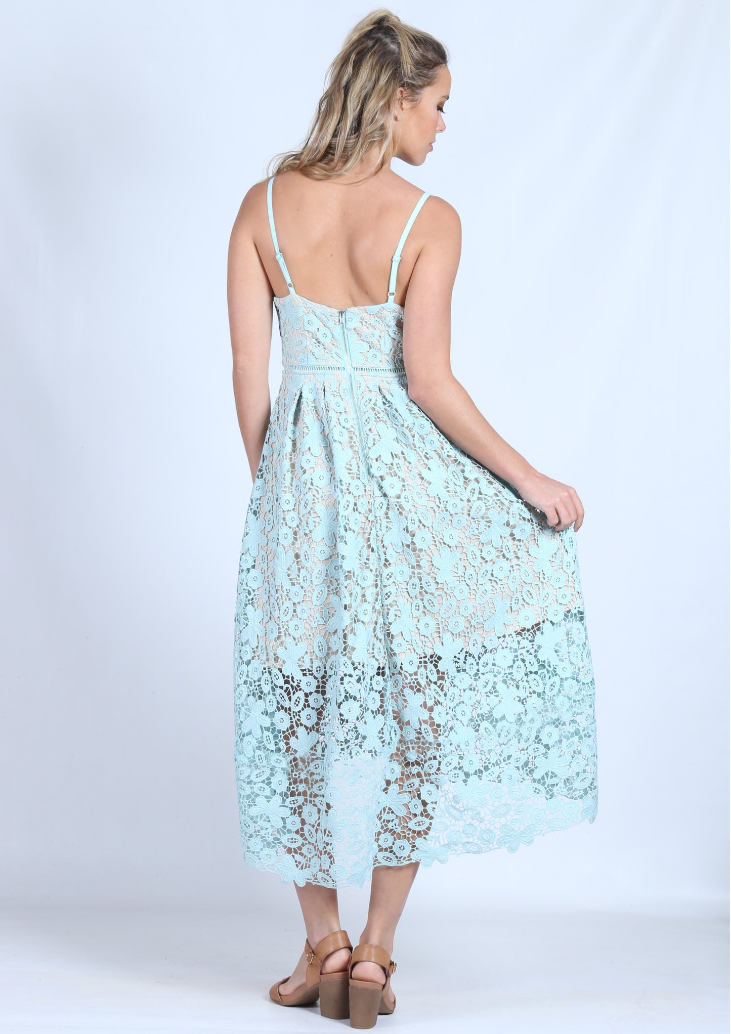G012SS Lace Styled Mid Length Dress (Pack)
