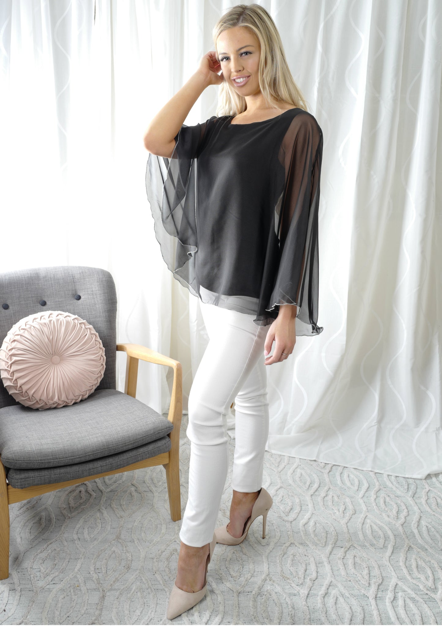 VY0397TB Chiffon Overlay Top (Pack) On Sale$10