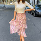 LA0512SS Pink Snake Print Skirt SALE