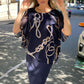 BS1016063-39NC Chain Print Chiffon Overlay Dress (Pack) New Arrival