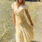 LA0666-1SS Yellow Floral Print Maxi Dress (Pack)