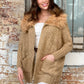 LY19213B  Fur Collar Knit Cardigan (Pack)