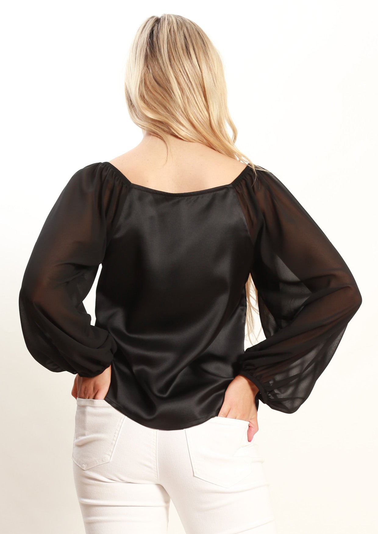 XW20191SS Satin Top With Ciffion Sleeve (Pack)