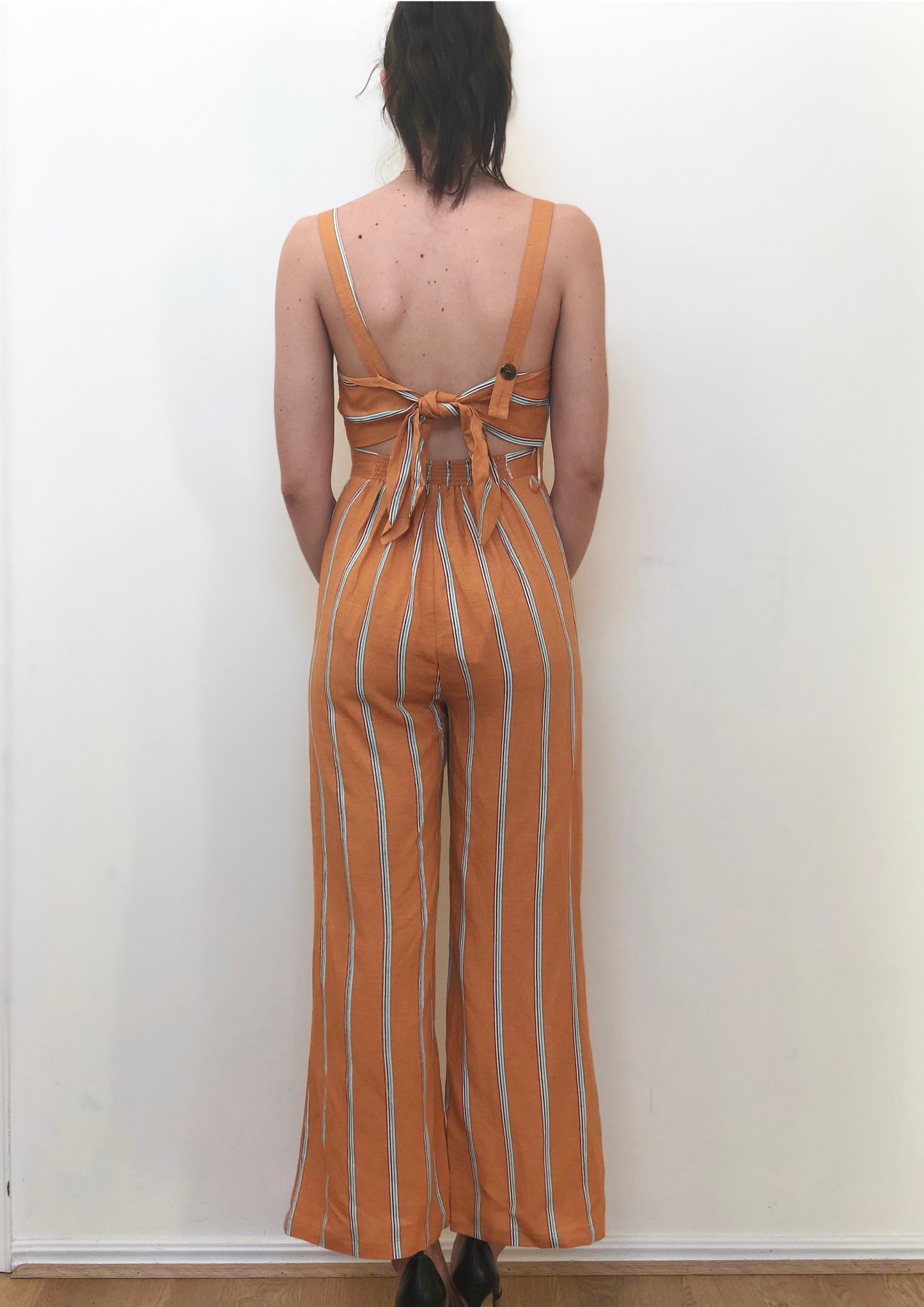 YW2187-3SS Striped Button Jumpsuit (Pack)