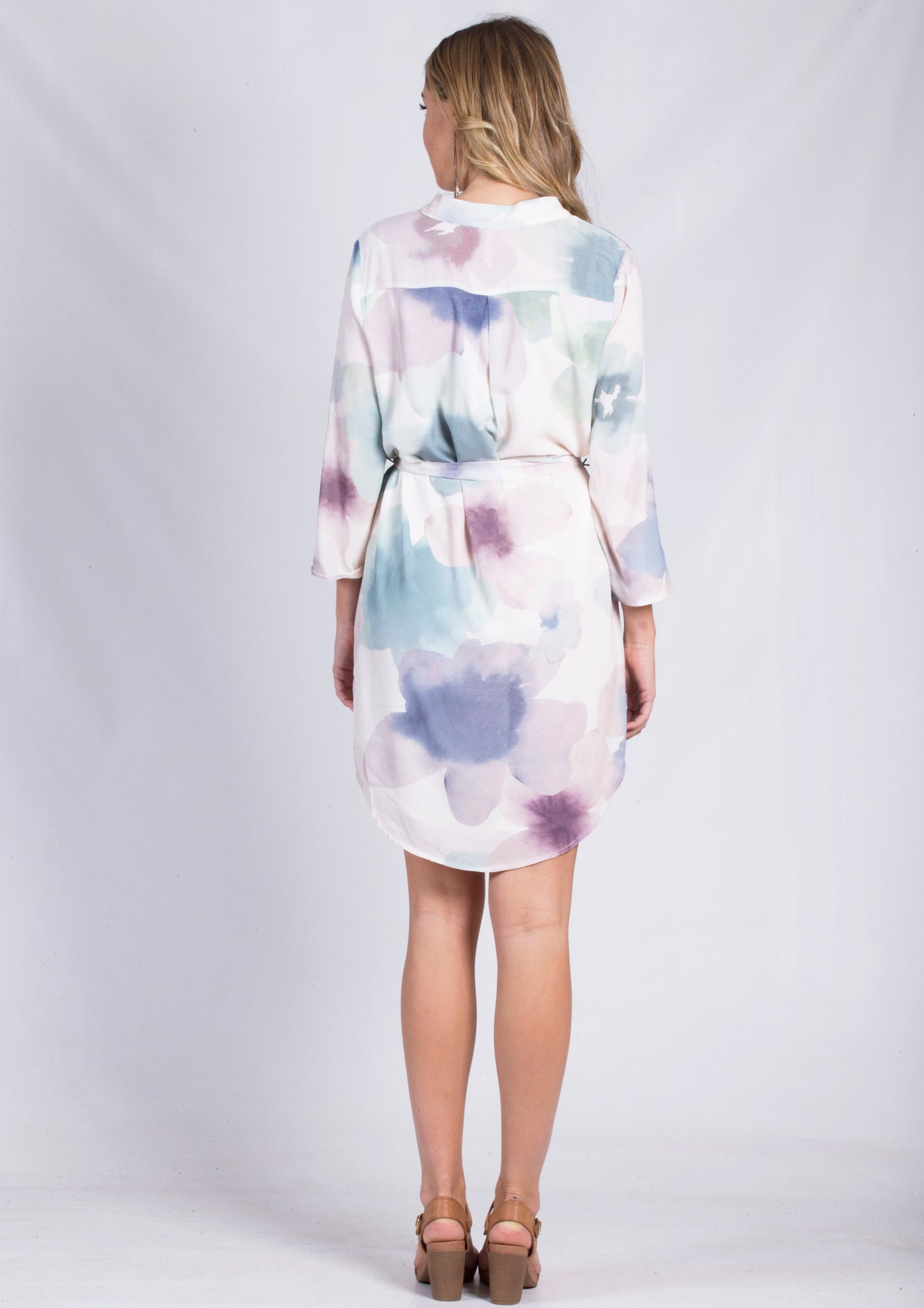 RV0156-21SS Washed Out Watercolour Johnny Collar Dress (Pack)