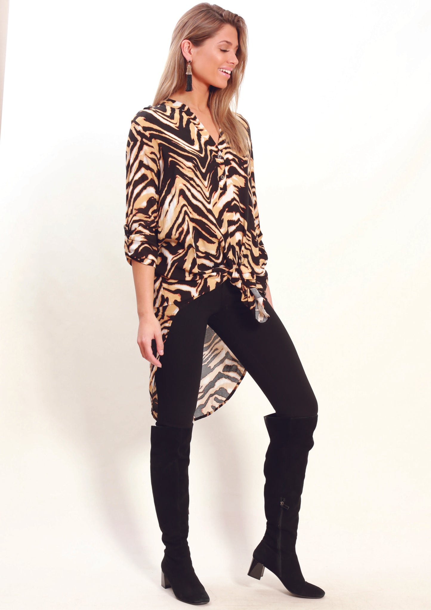 YW2336-7SS Animal Print High Low Top (Pack)