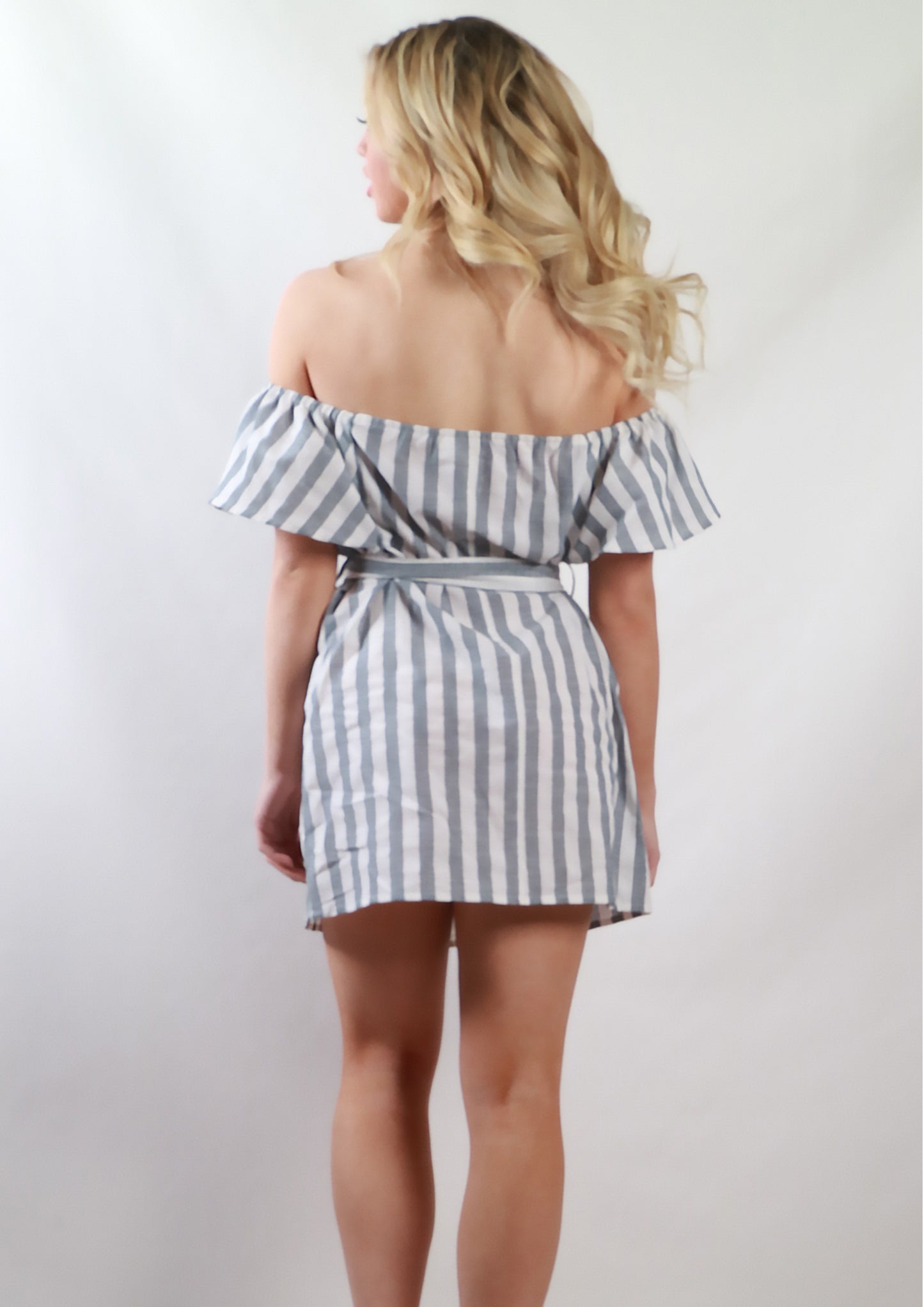 ZW16536SS Striped Off Shoulder Dress (Pack) on sales $8