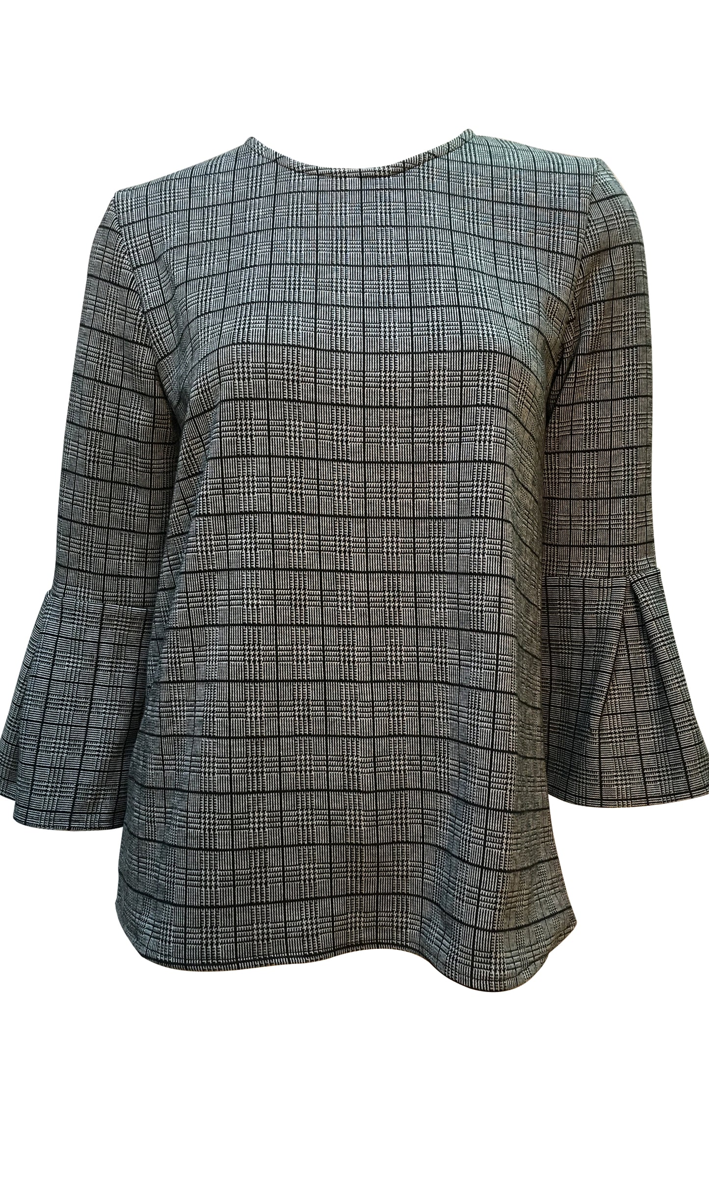 RC0763-2TB Grey/Black Long Sleeve Checked Top (Pack)