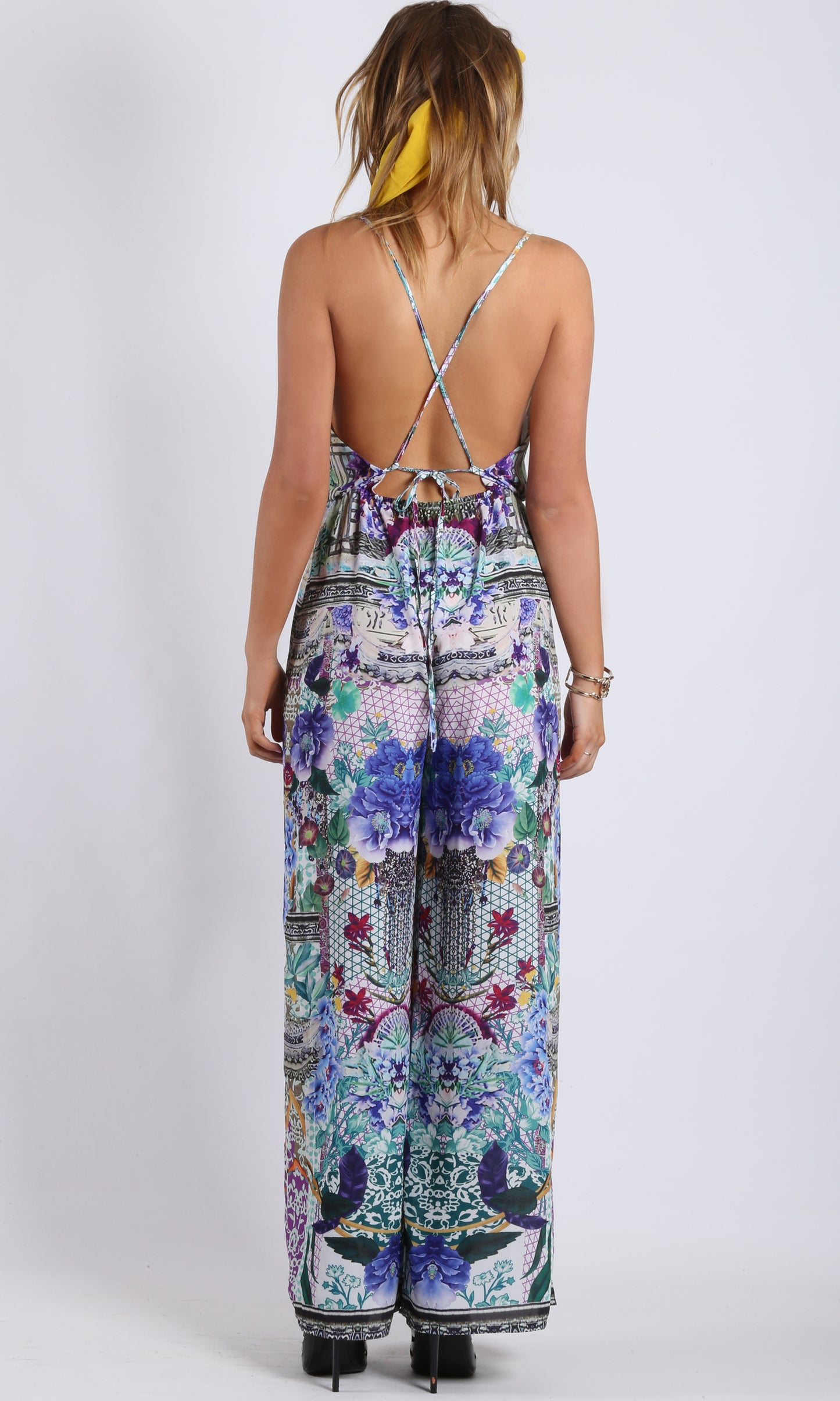 HS16034SS  WIDE LEG PRINTED JUMPSUIT (Pack)