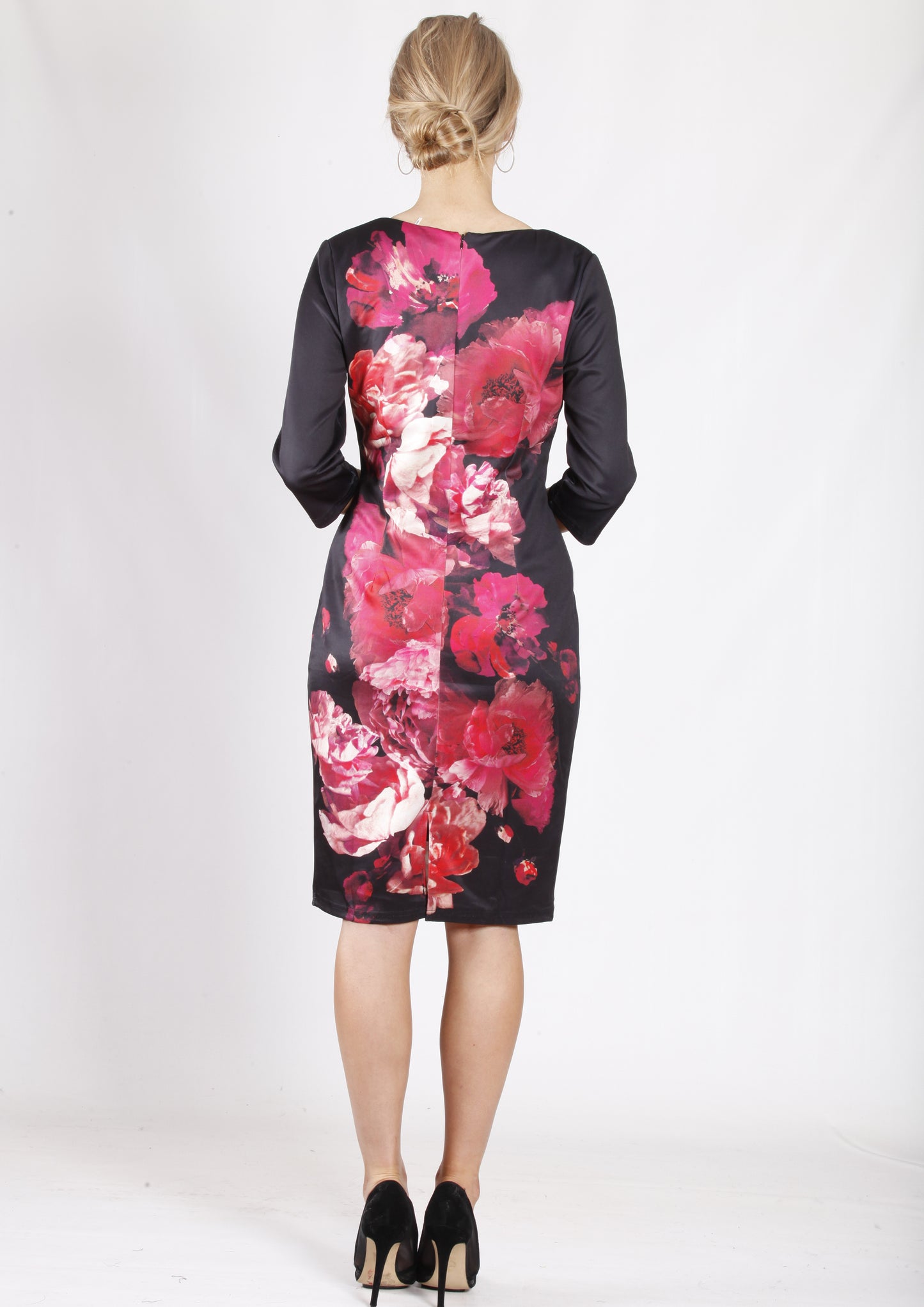 VS7388TB Floral Print Long Sleeve Dress (Pack)