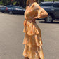 LA0211-3SS Orange Floral Dress (Pack)